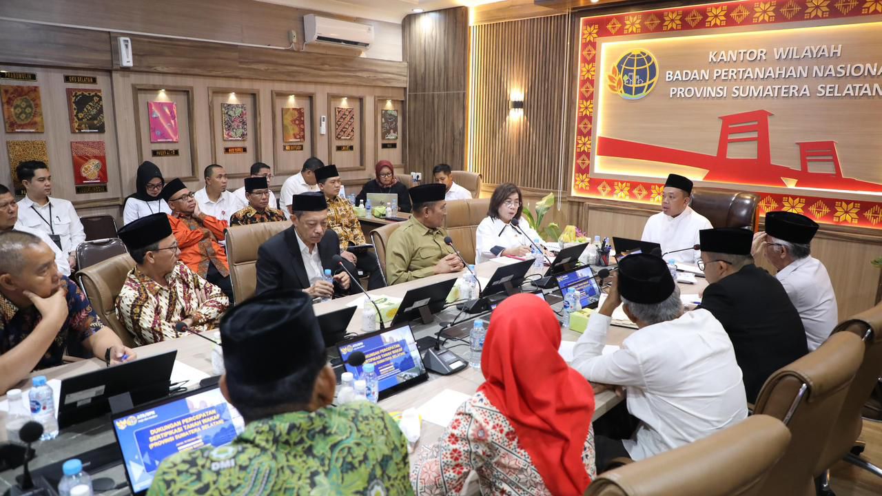 Silaturahmi dengan Organisasi Keagamaan di SUmsel, Menteri Nusron Dorong Sertipikasi Tanah Wakaf dan rumah Ibadah