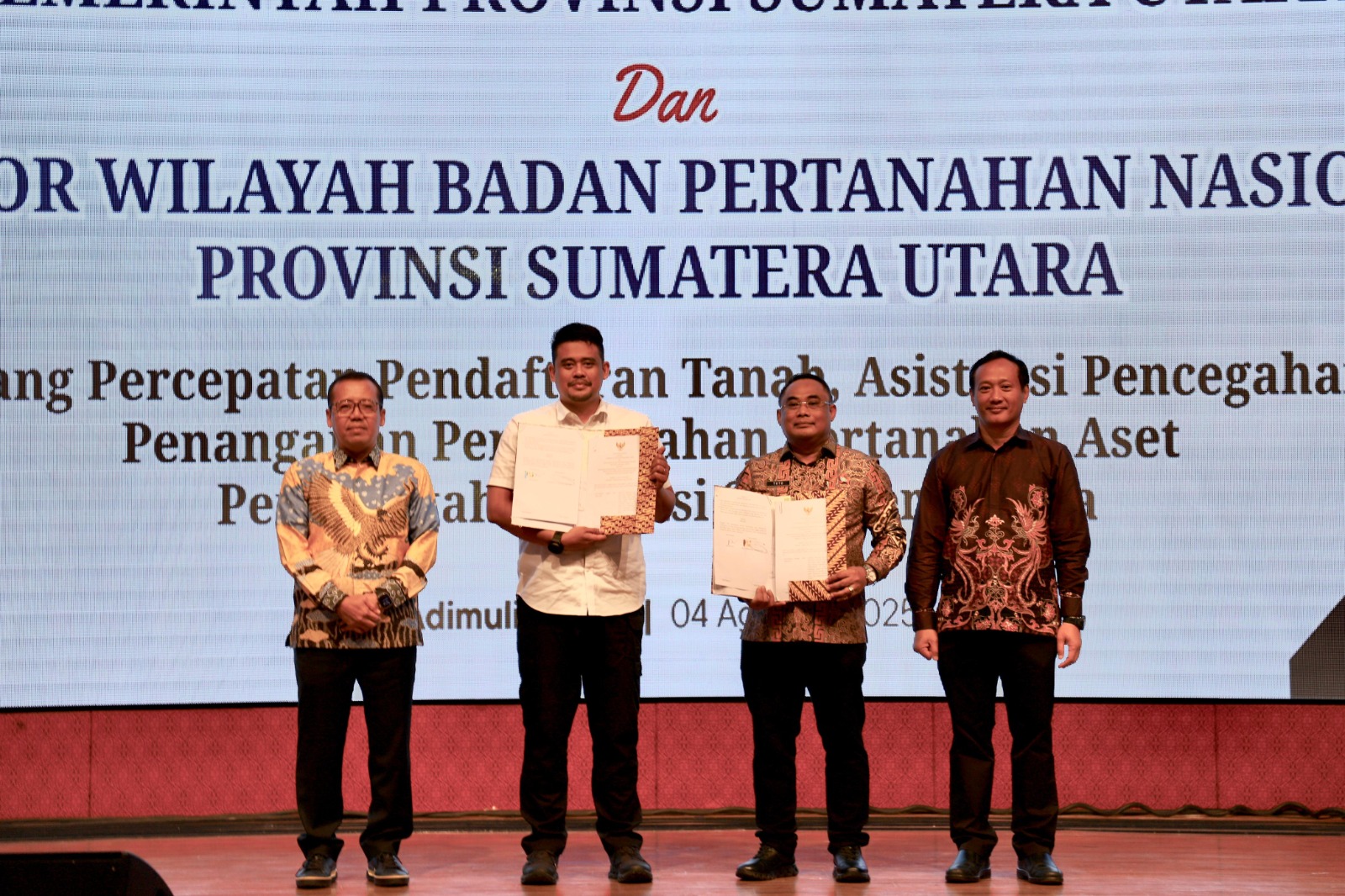 Penandatanganan Nota Kesepakatan Bersama, Pemprov sumut dan BPN Sumut dalam Percepatan Pendaftaran Tanah Aset