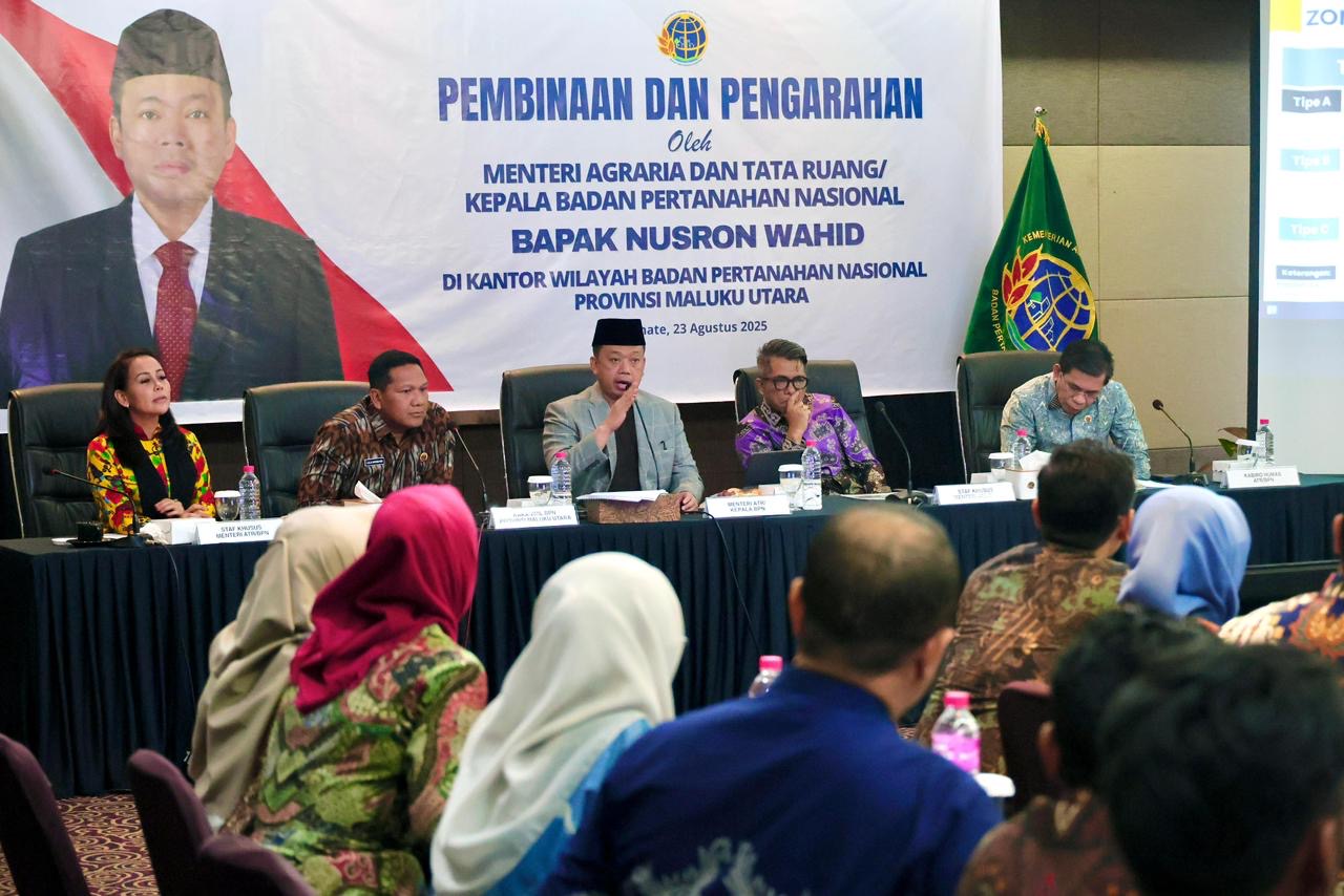 Pembinaan di Kanwil BPN Provinsi Maluku Utara, Menteri Nusron: Tugas Saya sebagai Menteri adalah Memberikan Kepastian dan Harapan