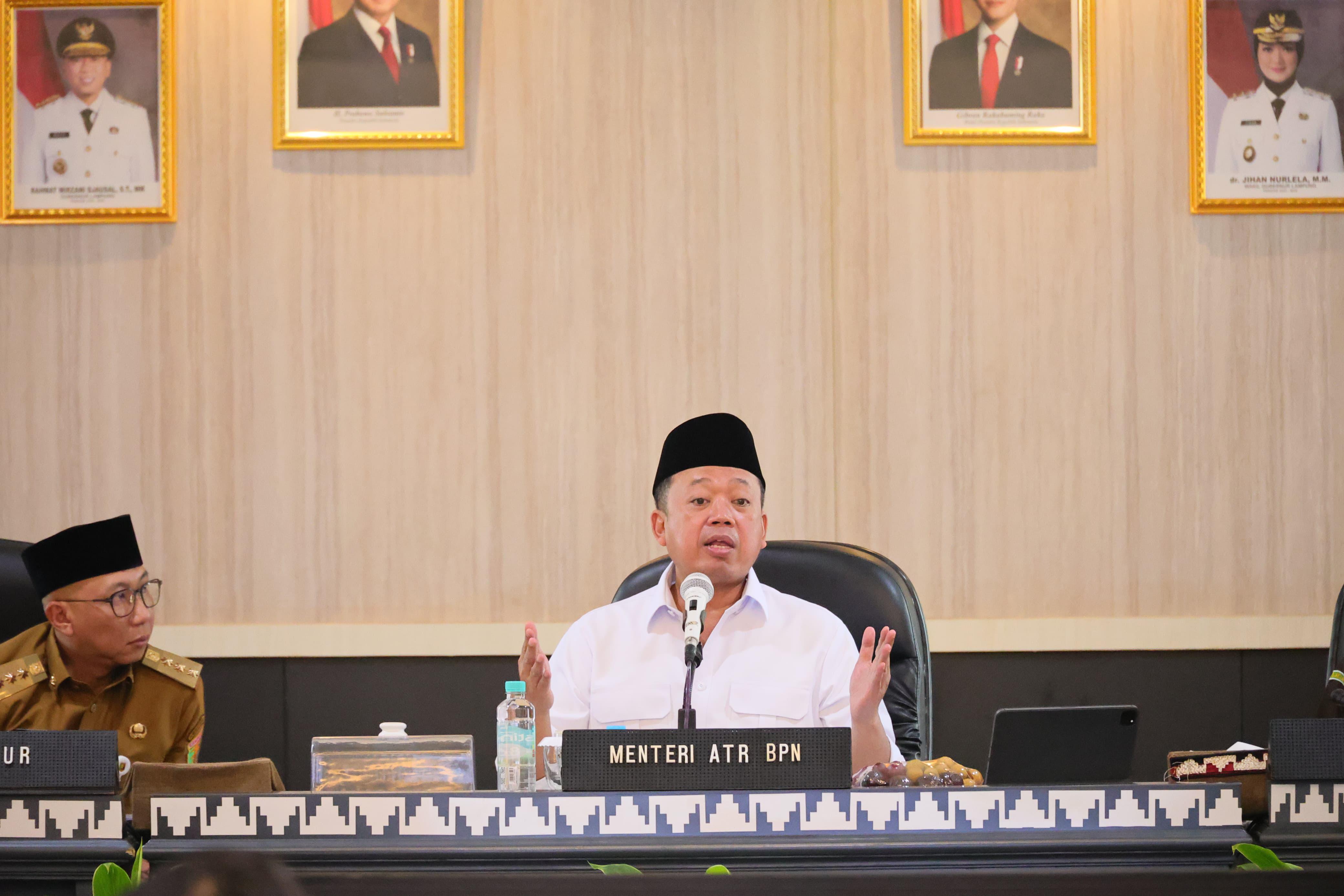 Dalam Rakor Bersama Kepala Daerah se-Lampung, Menteri Nusron Dorong Pemda Bebaskan BPHTB bagi Warga Kurang Mampu